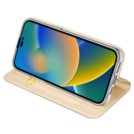 Dux Ducis Skin Pro Holster Flip Cover für iPhone 14 Pro gold