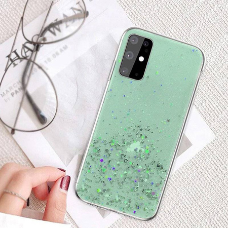 Etui HUAWEI Y6P Brokat Cekiny Glue Glitter Case zielone