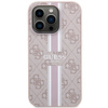 Guess nakładka do iPhone 15 Pro 6,1&quot; GUHMP15XP4RPSP HC MAGSAFE 4G PRINTED STRIPES różowa