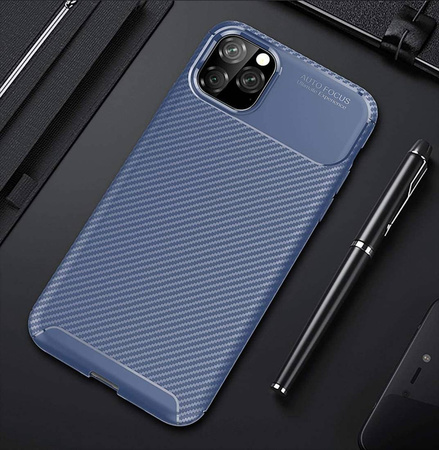 Etui IPHONE 12 MINI Pancerne Shockproof Carbon Fiber niebieskie