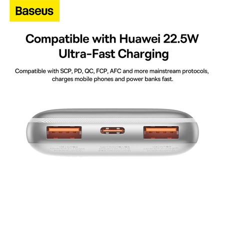 Baseus Bipow Pro powerbank 10000mAh 22.5W + USB 3A cable 0.3m white (PPBD040002)