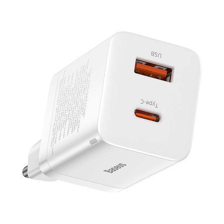 Baseus Super Si Pro szybka ładowarka USB / USB Typ C 30W Power Delivery Quick Charge biały (CCSUPP-E02)