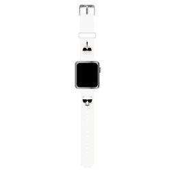 Karl Lagerfeld Strap KLAWLSLCKW Apple Watch 42/44 / 45mm white / white strap Silicone Karl &amp; Choupette Heads