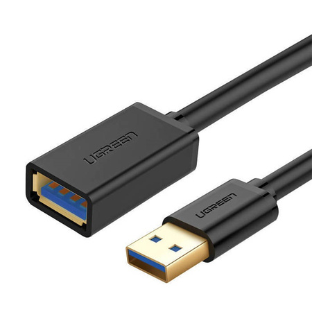 Ugreen kabel przewód przedłużacz przejściówka USB 3.0 (żeński) - USB 3.0 (męski) 1m czarny (10368)