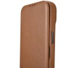 iCarer CE Premium Leather Folio Case iPhone 14 Pro Magnetic Flip Leather Folio Case MagSafe braun (WMI14220714-BN)