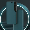 Eco Leather View Case elegant bookcase type case with kickstand for iPhone 13 Pro Max green