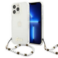 Guess GUHCP13LKPSWH iPhone 13 Pro / 13 6.1 &quot;Transparent hardcase White Pearl