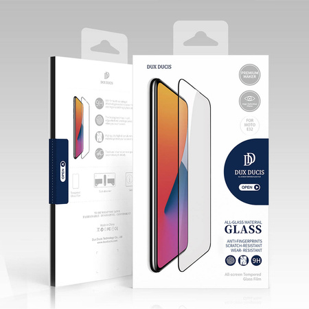 Dux Ducis 10D Tempered Glass wytrzymałe szkło hartowane 9H na cały ekran z ramką Motorola Moto E32 czarny (case friendly)