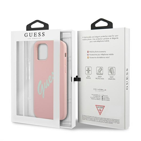 Guess GUHCP12LLSVSPG iPhone 12 Pro Max 6,7" różowo zielony/green pink hardcase Silicone Vintage