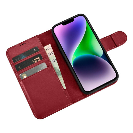 iCarer Wallet Case 2in1 iPhone 14 Plus Flip Leather Cover Anti-RFID red (WMI14220727-RD)