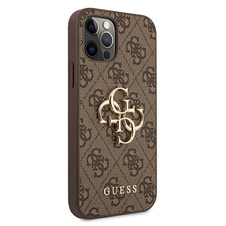 Guess GUHCP12M4GMGBR iPhone 12/12 Pro 6,1" brązowy/brown hardcase 4G Big Metal Logo