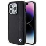 BMW Leather Textured & Stripe case for iPhone 15 Pro - black