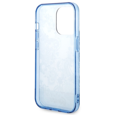 Guess Porcelain Collection - Etui iPhone 14 Pro Max (niebieski)