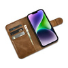 iCarer Oil Wax Wallet Case 2in1 case iPhone 14 Leather Flip Cover Anti-RFID brown (WMI14220721-TN)