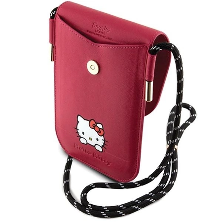 Hello Kitty Daydreaming Cord-Tasche aus Leder – Rosa