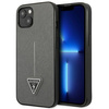 Original Handyhülle IPHONE 13 MINI Guess Hardcase Saffianotriangle Logo (GUHCP13SPSATLG) silber