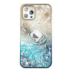 Luxury iPhone 14 Case with Kingxbar Phoenix Crystals - Gold and Blue