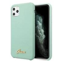 Etui Guess GUHCN65LSLMGGR iPhone 11 Pro Max zielony/green hard case Silicone Vintage Gold Logo