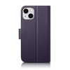 iCarer Wallet Case 2in1 case iPhone 14 Plus Leather Flip Cover Anti-RFID dark purple (WMI14220727-DP)