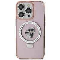 Karl Lagerfeld KLHMP15SHMRSKCP iPhone 15 6,1&quot; rosa/rosa Hardcase Ringständer Karl&amp;Choupette MagSafe