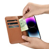 iCarer Wallet Case 2in1 iPhone 14 Pro Max Leder Flip Cover Anti-RFID Braun (WMI14220728-BN)