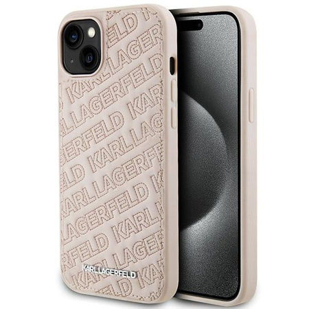 Karl Lagerfeld Quilted K Pattern Hülle für iPhone 15 – Rosa