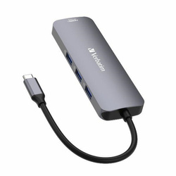 Verbatim Adapter Hub USB-C - 2xHDMI/ 3xUSB-A/SD/microSD/USB-C aluminium/aluminum 32151