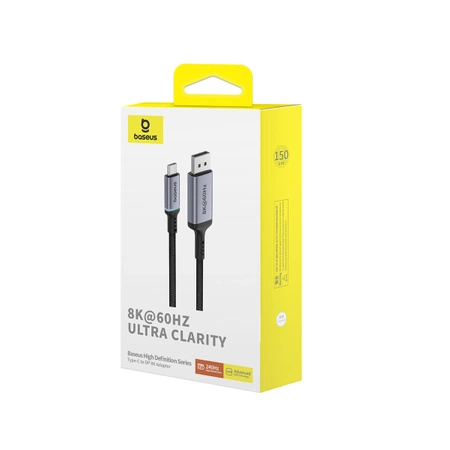 Kabel jednokierunkowy Baseus High Definition Series USB-C do DisplayPort 1.4 8K 60Hz 1.5m - czarny