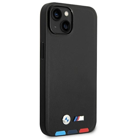 Original Case IPHONE 14 BMW Leather Stamp Tricolor MagSafe (BMHMP14S22PTDK) black