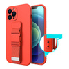 Rope case gel TPU airbag case cover with lanyard for iPhone 13 mini blue