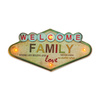 Znak Metalowy RETRO LED Welcome Family Forever Light