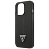 Original Handyhülle IPHONE 14 PRO Guess Hardcase Saffianotriangle Logo (GUHCP14LPSATLK) schwarz