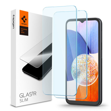 GEHÄRTETES GLAS Spigen GLAS.TR SLIM 2ER-PACK GALAXY A14 5G KLAR