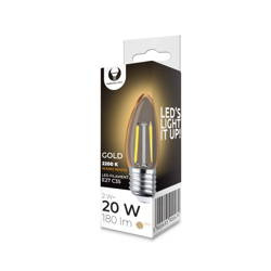 Żarówka LED Filament E27 C35 2W 230V 2200K 180lm COG złota Forever Light