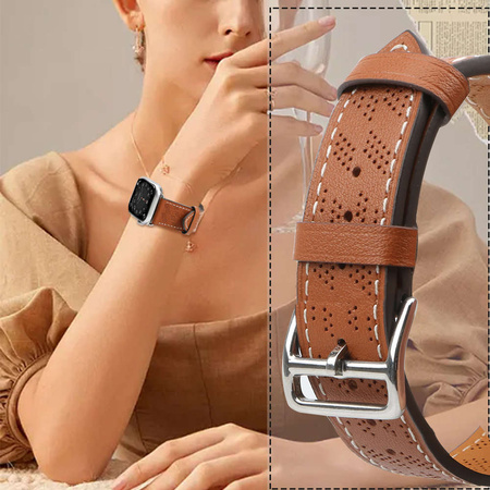 Strap Leather Leather strap for Apple Watch Ultra, SE, 8, 7, 6, 5, 4, 3, 2, 1 (49, 45, 44, 42 mm) bracelet brown