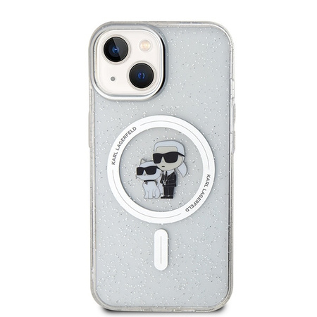 Karl Lagerfeld Karl&amp;Choupette Glitter MagSafe case for iPhone 15 - transparent