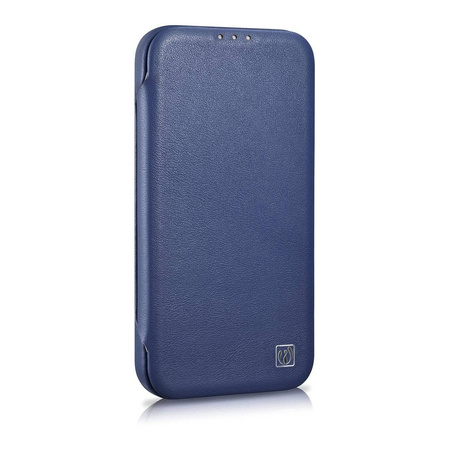 iCarer CE Premium Leather Folio Case iPhone 14 Flip Magnetic MagSafe Blue (WMI14220713-BU)