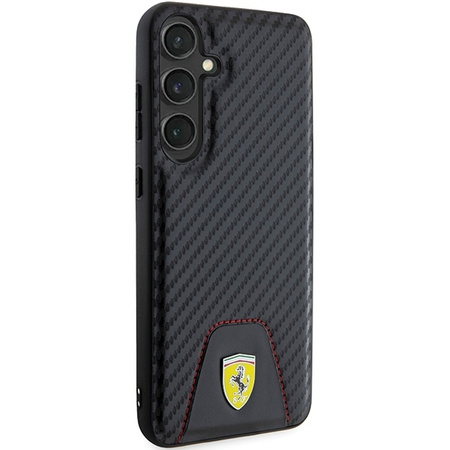 Oryginalne Etui FERRARI hardcase Carbon Stitched Bottom FEHCS24MN3PUK do Samsung Galaxy  S24 Plus Czarny