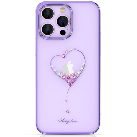 Kingxbar Wish Series etui iPhone 14 Plus ozdobione kryształami fioletowe