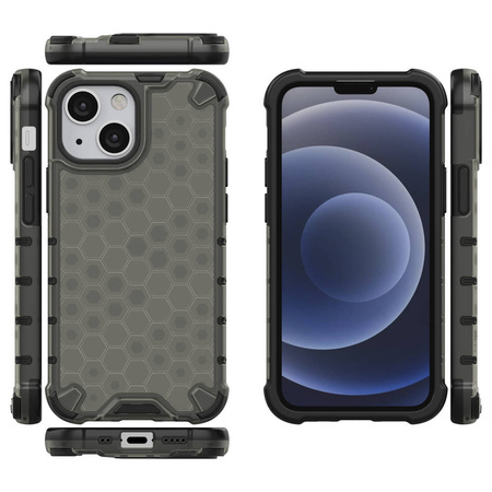 Honeycomb Case armor cover with TPU Bumper for iPhone 13 mini black