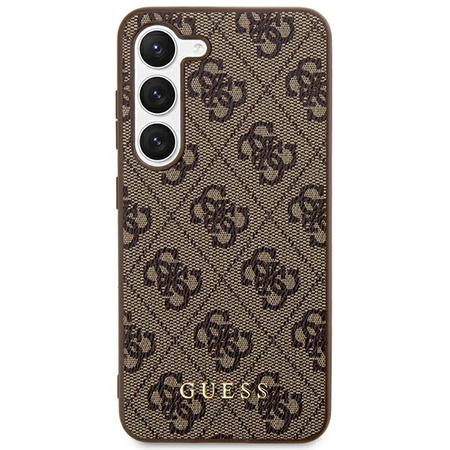 Guess 4G Metal Gold Logo Hülle für Samsung Galaxy S24+ - braun