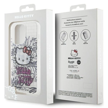 Hello Kitty IML Kitty On Bricks Graffiti case for iPhone 13 Pro Max - white