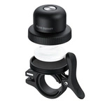 Silver Monkey Tag Bicycle Bell locator in the shape of a bicycle bell - black