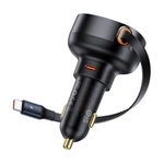 Baseus Enjoyment Pro USB-C (female) / USB-C (male) 60W car charger - black