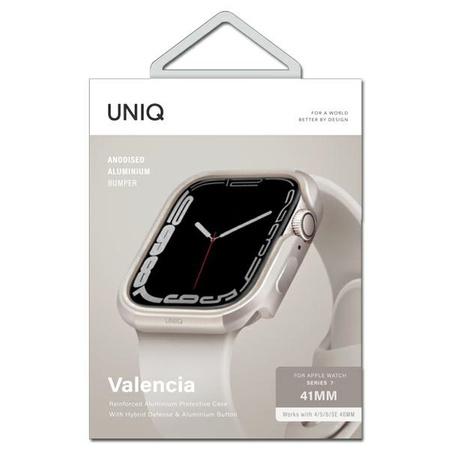 UNIQ etui Valencia Apple Watch Series 4/5/6/7/SE 40/41mm. starlight