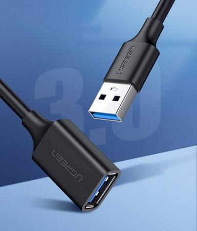 Ugreen kabel przewód przedłużacz przejściówka USB 3.0 (żeński) - USB 3.0 (męski) 1,5 m czarny (US129 30126)