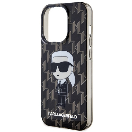 Karl Lagerfeld nakładka do iPhone 15 Pro 6,1" KLHCP15LHNKMKLK czarna HC IML Ikonik Monogram