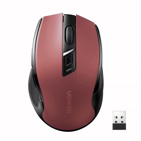 Ugreen MU006 optical wireless USB mouse 2.4GHz 4000 DPI - red