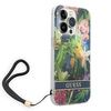 Original Handyhülle IPHONE 14 PRO Guess Hardcase Flower Strap (GUOHCP14LHFLSB) blau