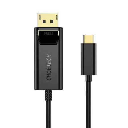 Choetech jednokierunkowy kabel przejściówka z USB Typ C do Display Port 4K 1,8m czarny (XCP-1801BK)